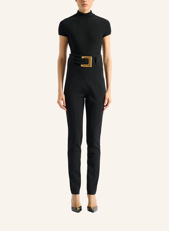 BALMAIN Steghose mit Gürtel SCHWARZ