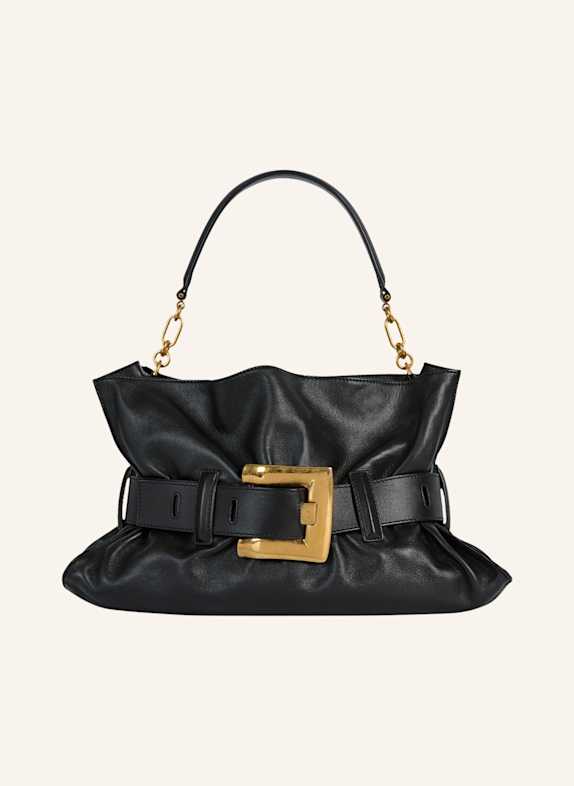 BALMAIN Mittelgroße Anthem Tasche aus Glattleder SCHWARZ