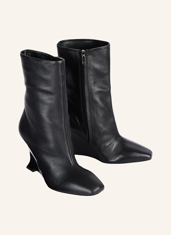 BALMAIN Stiefeletten Wedge aus Glattleder SCHWARZ