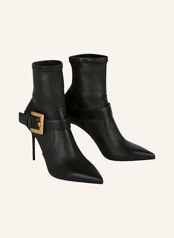 BALMAIN Anthem Stiefeletten aus Stretchleder SCHWARZ