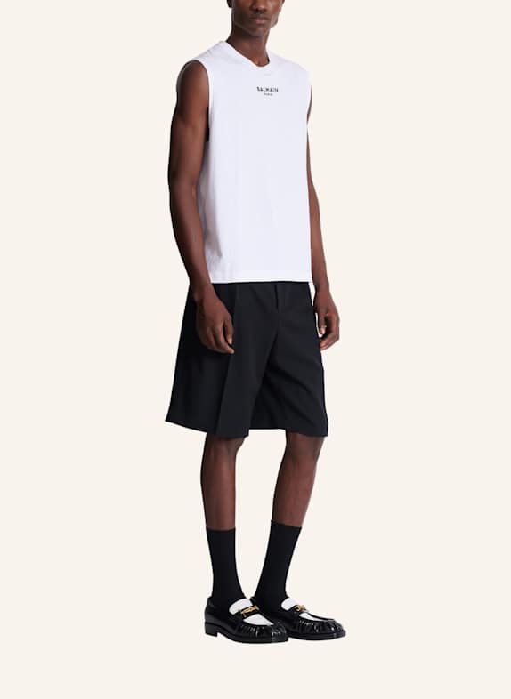 BALMAIN Besticktes Balmain Paris Tanktop WEISS