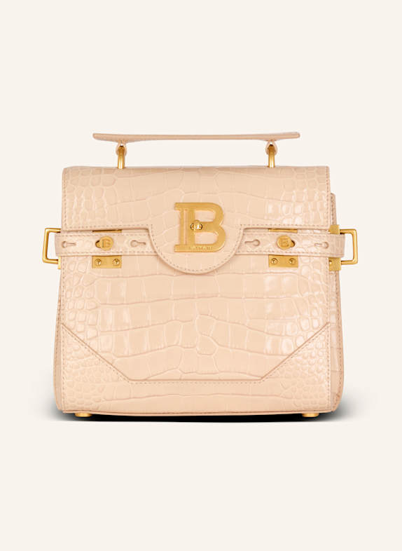 BALMAIN Tasche B-Buzz 23 aus Kalbsleder mit Krokodilmuster BEIGE