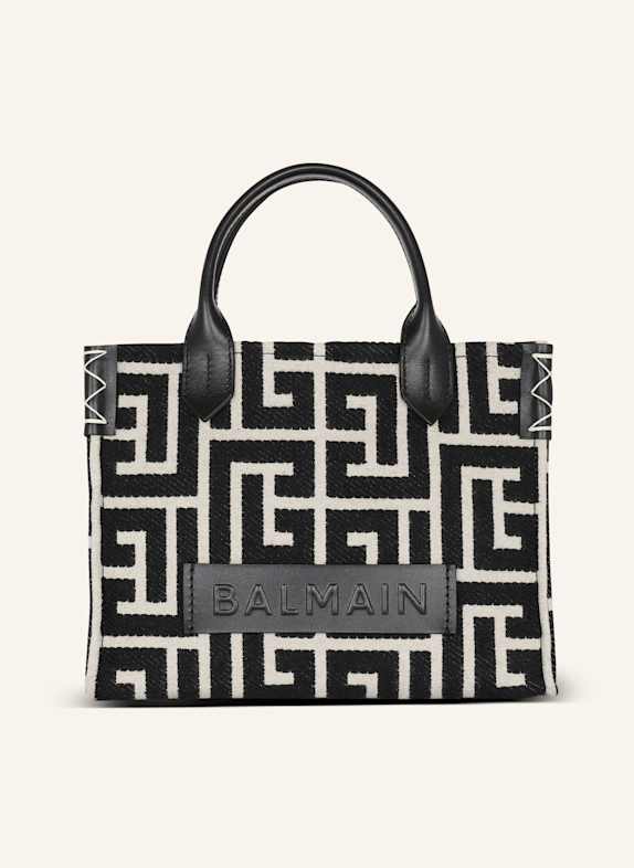 BALMAIN Shopper B-Army aus Monogramm-Jacquard und Leder SCHWARZ