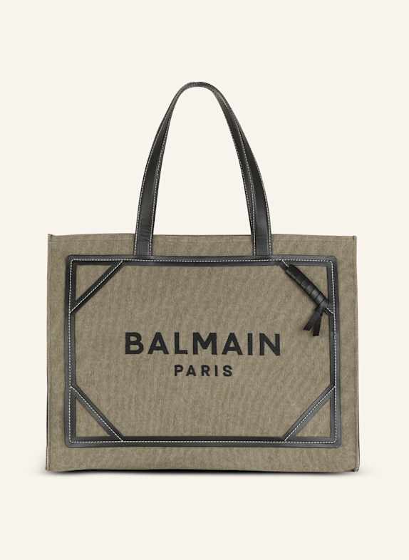 BALMAIN Shopper B-Army 42 aus Canvas mit Lederdetails KHAKI