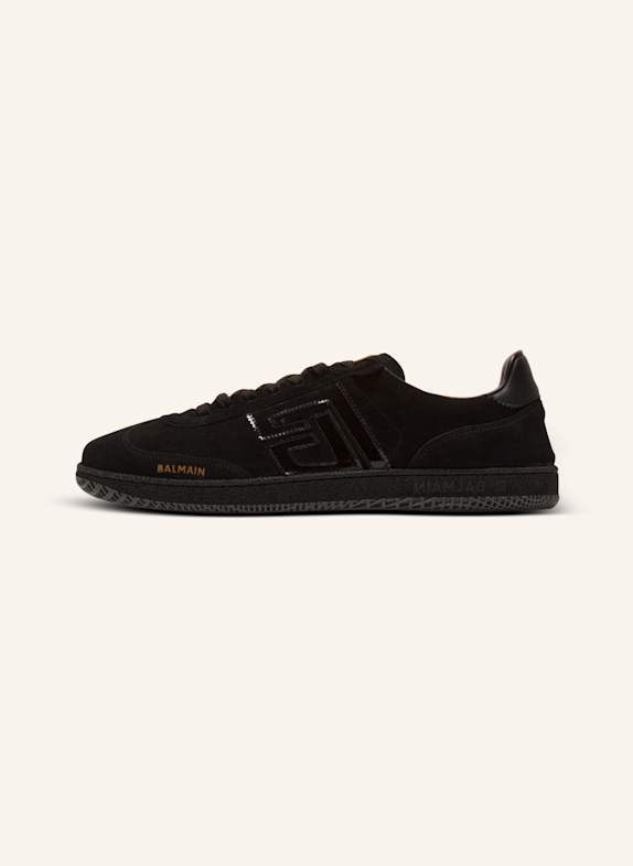 BALMAIN Sneakers Balmain Swan aus Wildleder und Lackleder SCHWARZ