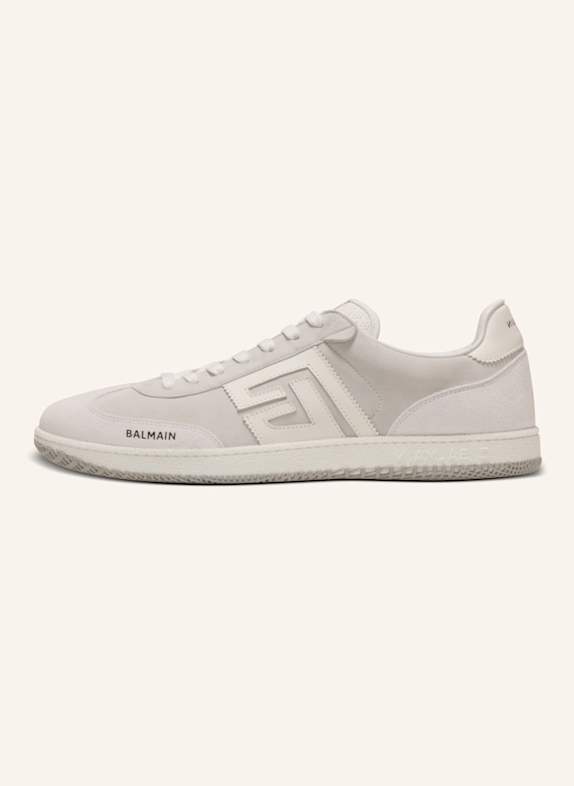 BALMAIN Sneakers Balmain Swan aus Kalbsleder und Wildleder WEISS