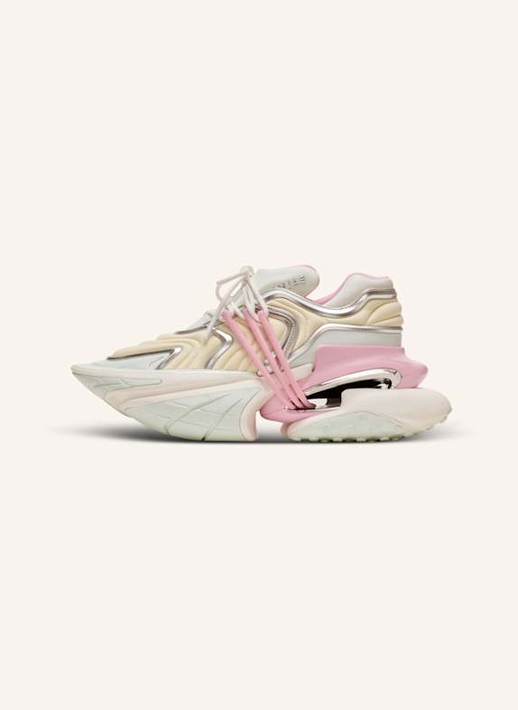 BALMAIN Sneakers Unicorn Wave aus Neopren und Kalbsleder WEISS