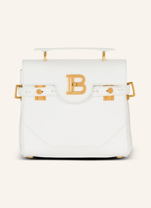 BALMAIN Tasche B-Buzz 23 aus genarbtem Leder WEISS