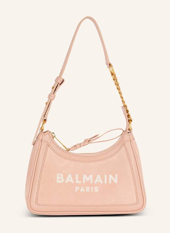 BALMAIN Schultertasche B-Buzz Shoulder 24 aus Wildleder BEIGE