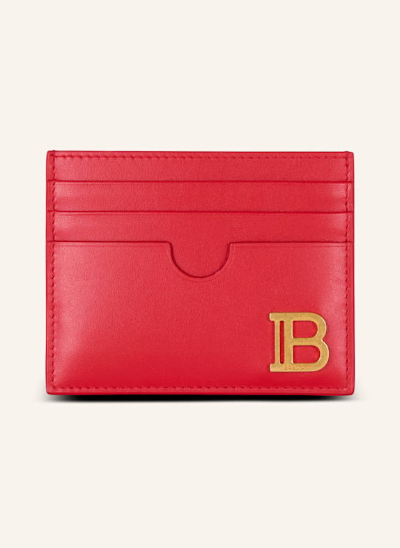 BALMAIN Kartenetui B-Buzz aus Leder ROT