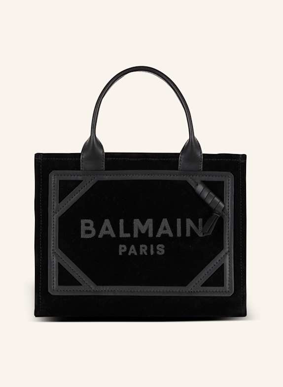 BALMAIN Kleiner Shopper B-Army aus Wildleder SCHWARZ