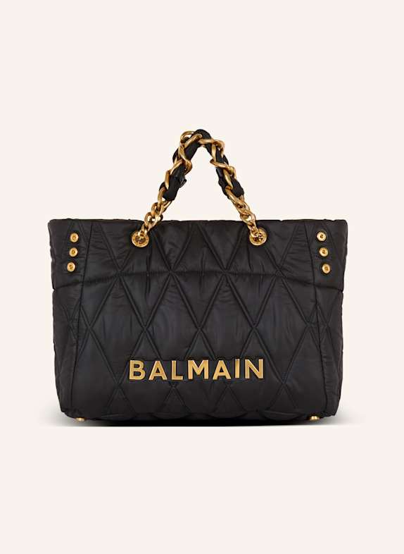 BALMAIN Shopper 1945 Soft aus gestepptem Nylon mit Diamond-Muster SCHWARZ