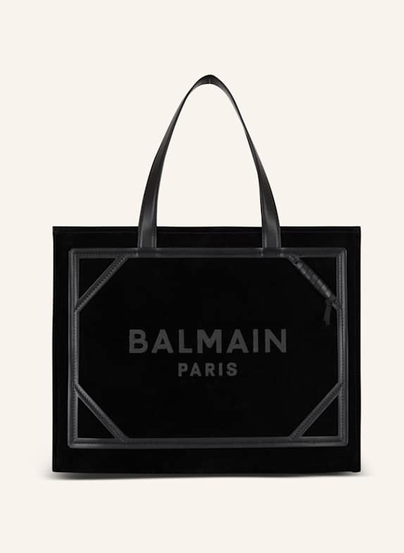 BALMAIN Mittelgroßer Shopper B-Army aus Wildleder SCHWARZ