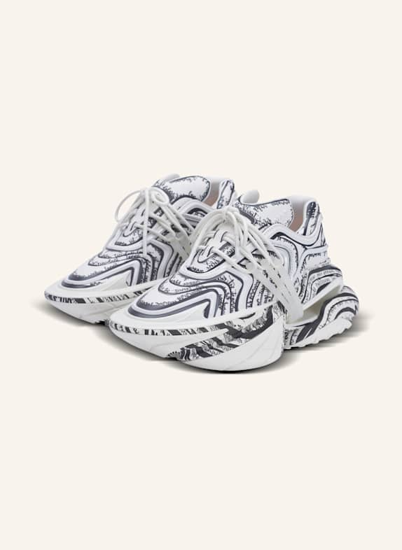 BALMAIN Sneakers Unicorn Wave mit „Lettre d'amour“-Print WEISS