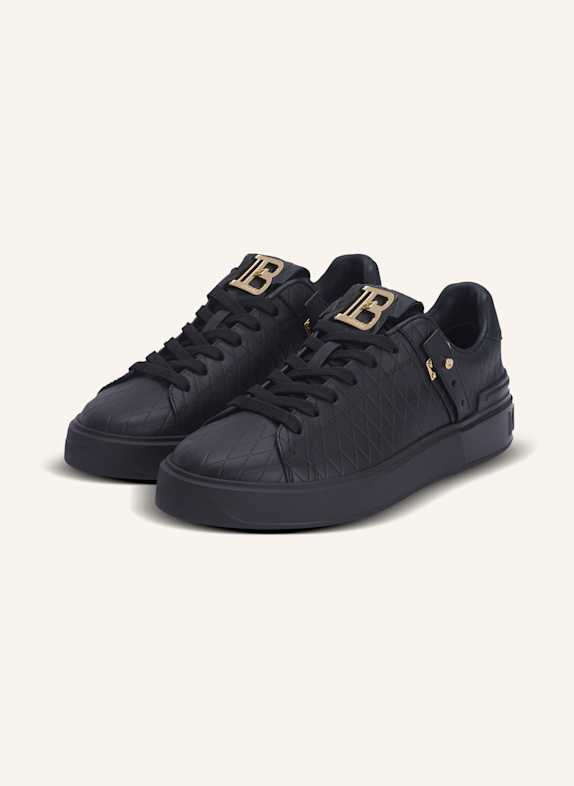 BALMAIN Sneakers B-Court B-Buzz aus geprägtem Kalbsleder SCHWARZ