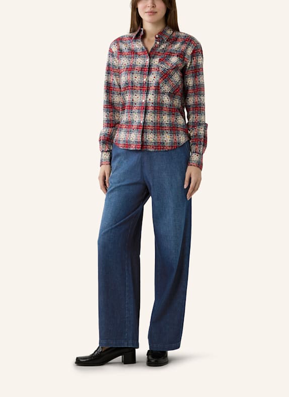 THE.NIM STANDARD Hose WOMAN STRING PANT 3/1 LOOSE WEAVE BLAU