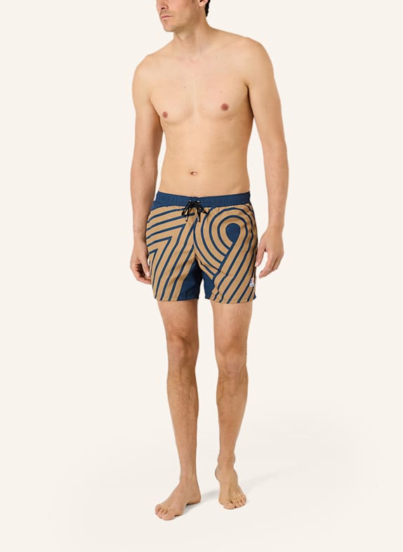K-WAY Badehose LE VRAI OLIVIER PRINT BLAU
