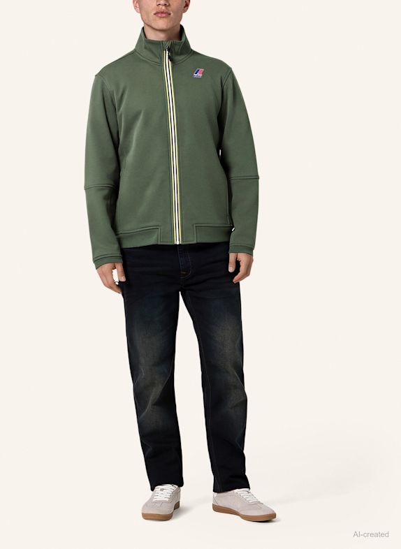 K-WAY Sweatjacke PEPIN BRUSHED PC GRÜN
