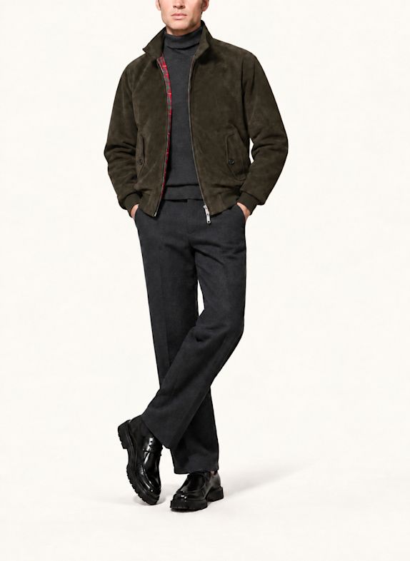 BARACUTA Jacke G9 HARRINGTON SUEDE DUNKELGRAU