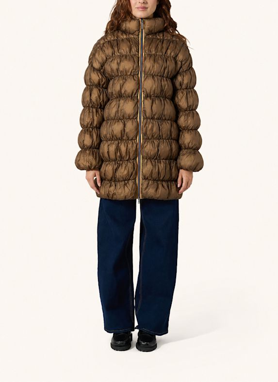 K-WAY Winterjacke JIN MAXI RUFFLES BRAUN