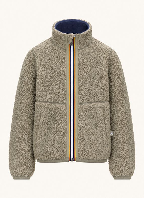 K-WAY Funktionsjacke P. PASCAL SHERPA POLAR DOUBLE zum Wenden DUNKELGRÜN / DUNKELBLAU