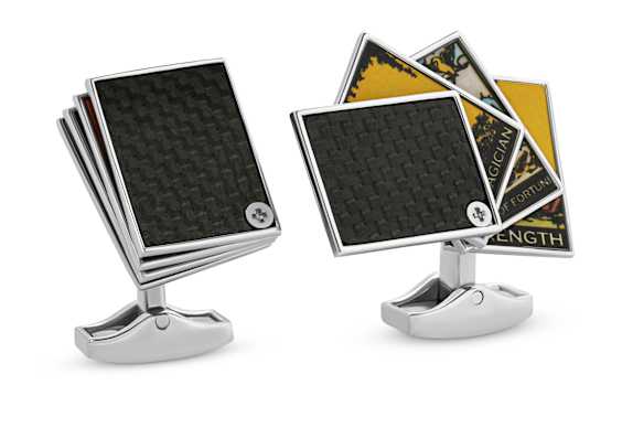 TATEOSSIAN Diamond Giza square Manschettenknöpfe Palladium plated SCHWARZ