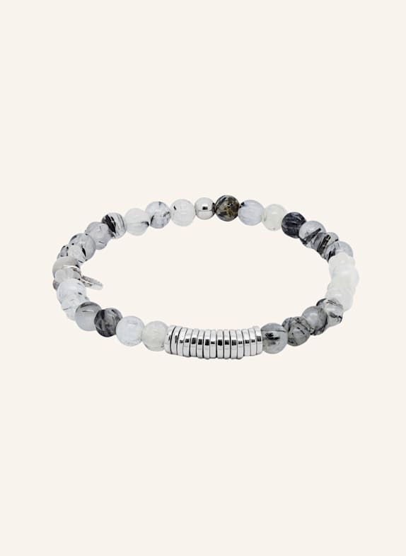 TATEOSSIAN ARMBAND Runde Scheibe perlenbesetzt GRAU