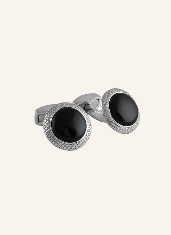 TATEOSSIAN Manschettenknöpfe Bullseye Halbedelstein SCHWARZ
