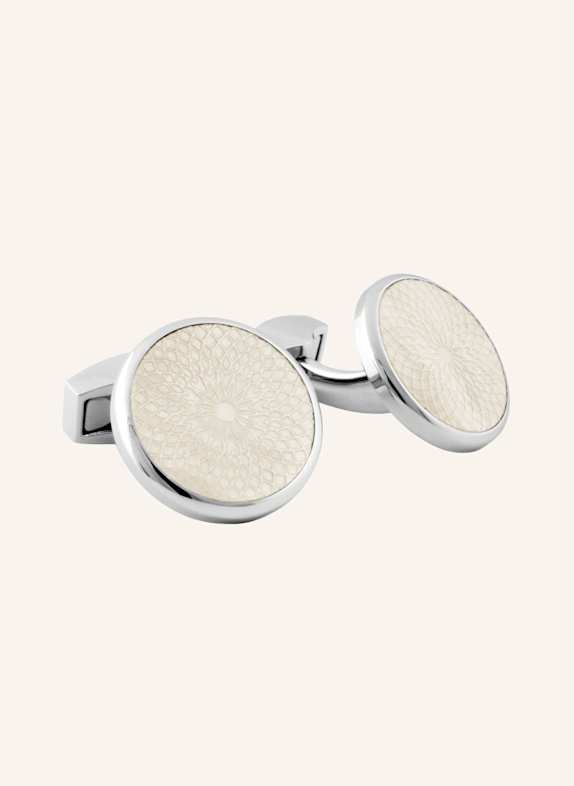 TATEOSSIAN Manschettenknöpfe ROTONDO GUILLOCHE WEISS