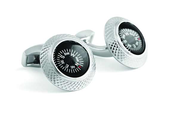 TATEOSSIAN Compass Manschettenknöpfe in Palladium beschichtet SILBER