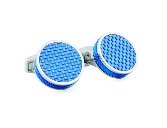 TATEOSSIAN Geometric Manschettenknöpfe in Palladium beschichtet with Blau Emaille BLAU