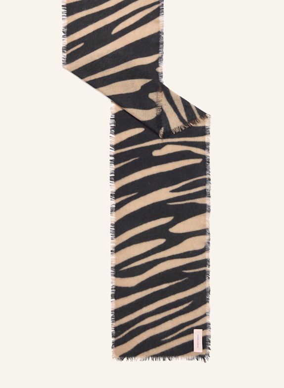 PURSCHOEN Cashmere-Schal SLIM ZEBRA PUNK SCHWARZ