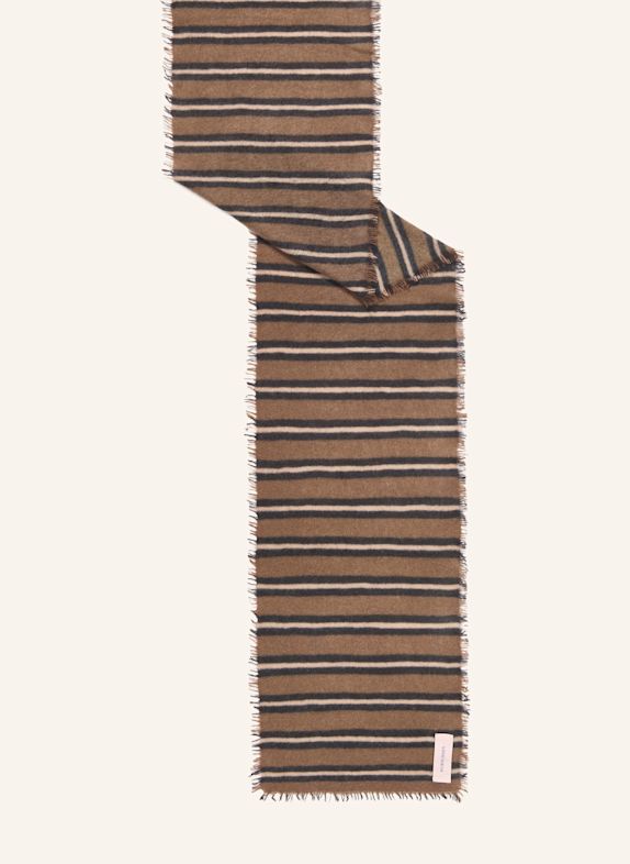 PURSCHOEN Cashmere-Schal SLIM CARMEL STRIPES GRÜN