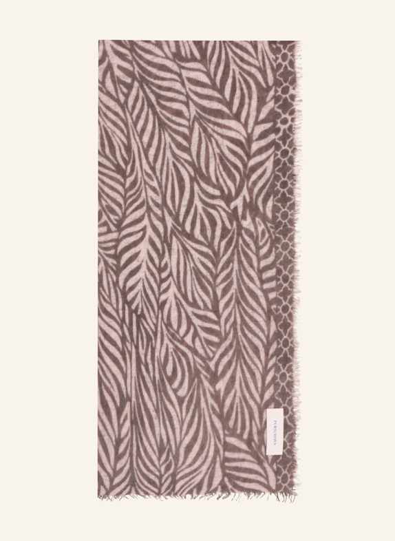 PURSCHOEN Cashmere-Schal LEAFGARDEN DUNKELBRAUN