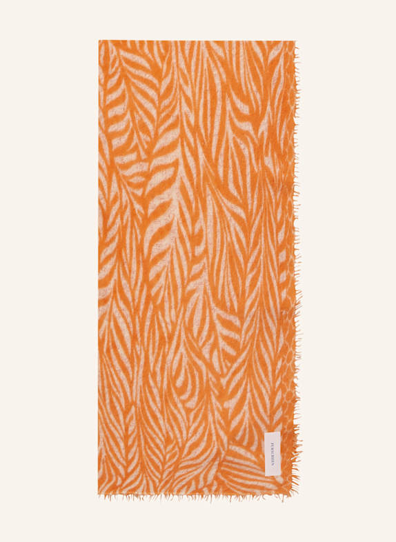 PURSCHOEN Cashmere-Schal LEAFGARDEN ORANGE