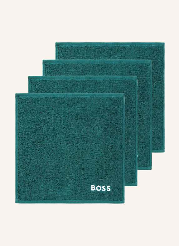 BOSS Waschlappen 4er Set PLAIN DUNKELGRÜN