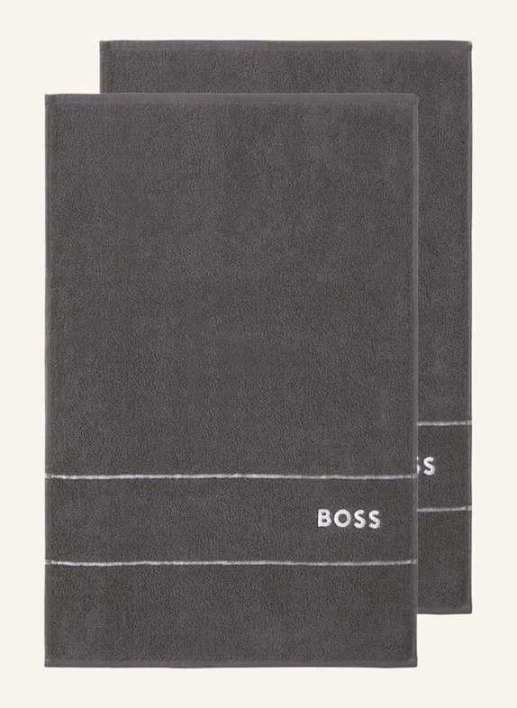 BOSS Gästetuch 2er Set PLAIN DUNKELGRAU