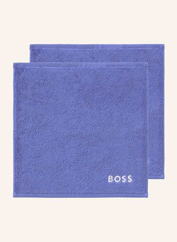 BOSS Waschlappen 4er Set PLAIN BLAU
