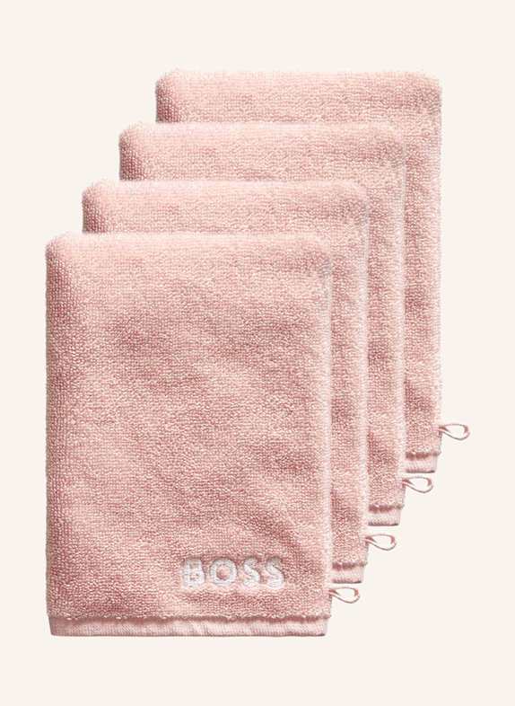 BOSS Waschhandschuh 4er Set PLAIN HELLROSA