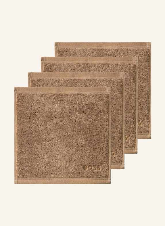 BOSS Waschlappen 4er Set LOFT CAMEL