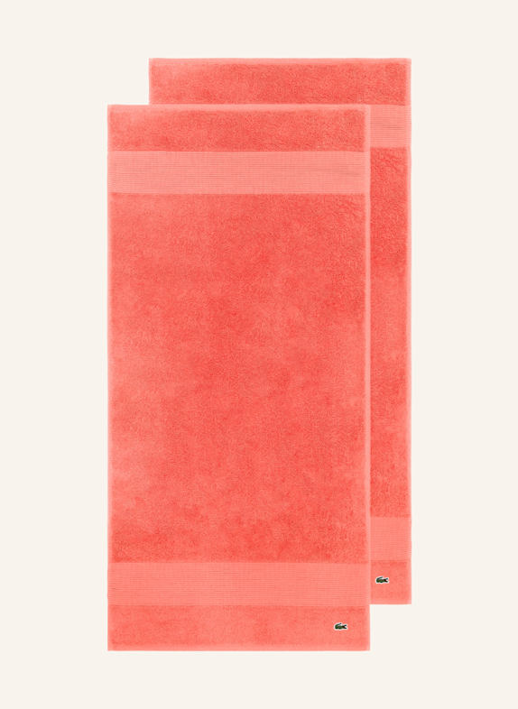 LACOSTE Handtuch 2er Set LLECROCO ORANGE