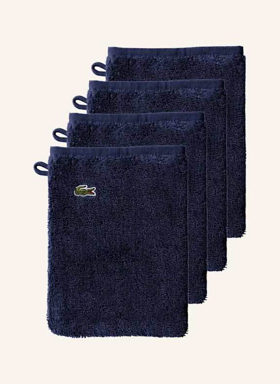 LACOSTE Waschhandschuh 4er Set LLECROCO DUNKELBLAU