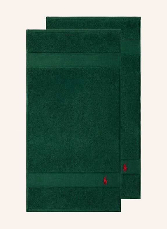 RALPH LAUREN HOME Gästetuch 2er Set POLOPLAYER DUNKELGRÜN