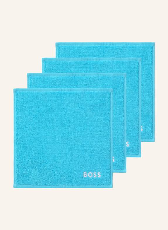 BOSS Waschlappen 4er Set PLAIN HELLBLAU