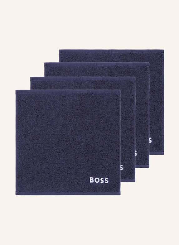 BOSS Waschlappen 4er Set PLAIN DUNKELBLAU