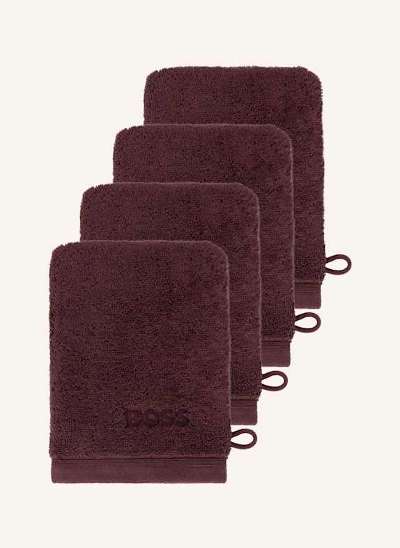 BOSS Waschhandschuh 4er Set LOFT BRAUN