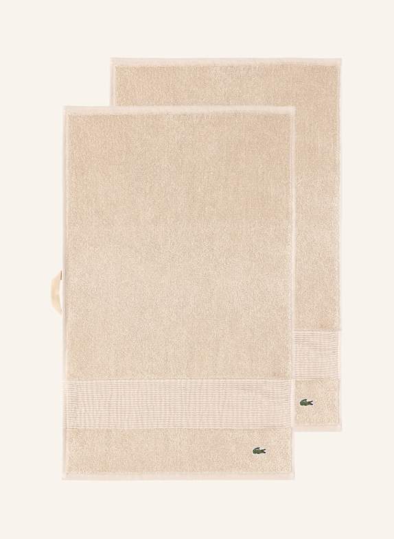 LACOSTE Gästetuch 2er Set LLECROCO BRAUN