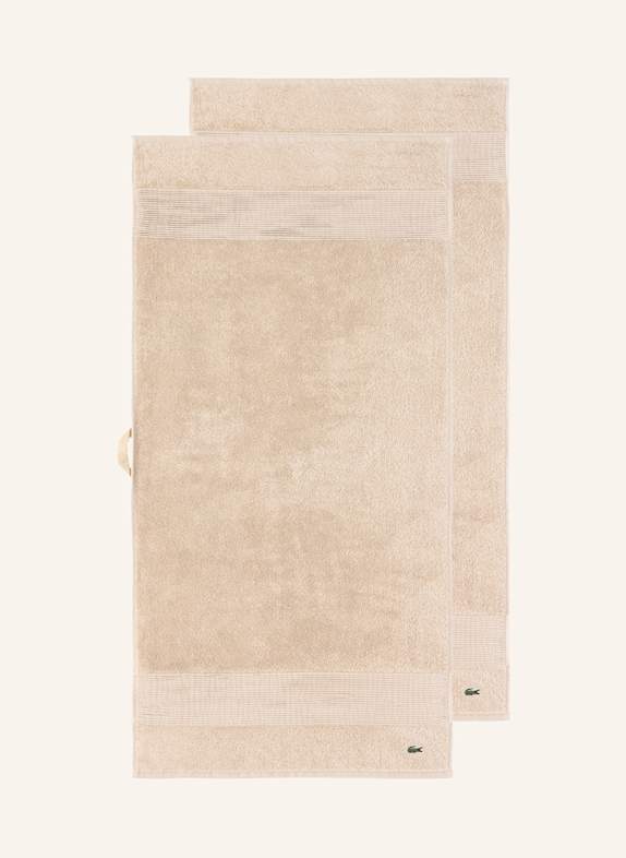 LACOSTE Handtuch 2er Set LLECROCO BRAUN
