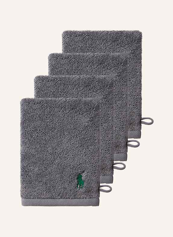 RALPH LAUREN HOME Waschhandschuh 4er Set POLOPLAYER GRAU