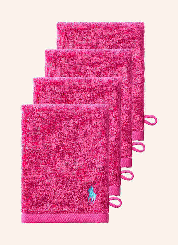 RALPH LAUREN HOME Waschhandschuh 4er Set POLOPLAYER PINK